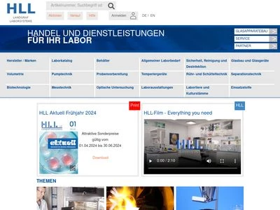 Website von Landgraf Laborsysteme HLL GmbH