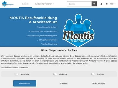 Website von MONTIS Personaldienstleistungen GmbH