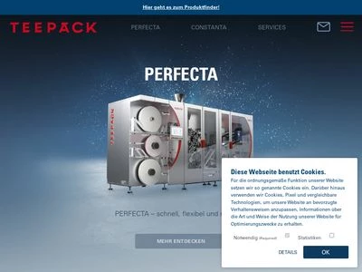 Website von TEEPACK Spezialmaschinen GmbH & Co. KG