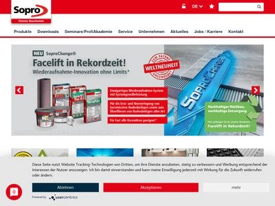 Website von Sopro Bauchemie GmbH