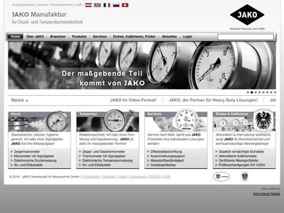 Website von JAKO Gesellschaft für Messtechnik GmbH