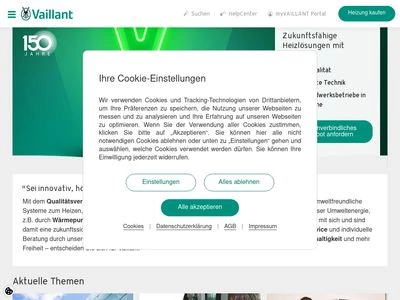 Website von Vaillant Deutschland GmbH & Co. KG