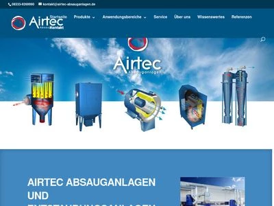 Website von Airtec Absauganlagen GmbH