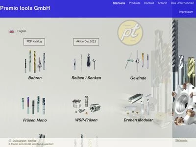 Website von Premio tools GmbH