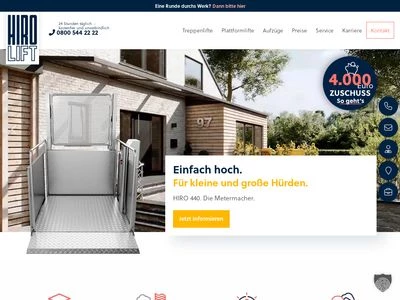 Website von HIRO LIFT Hillenkötter + Ronsieck GmbH