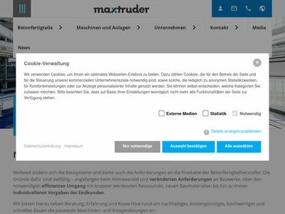 Website von MAX-truder GmbH