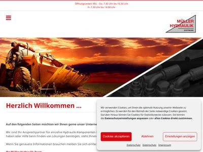 Website von Müller Hydraulik GmbH + Co KG