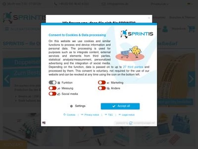 Website von SPRINTIS Schenk GmbH & Co. KG