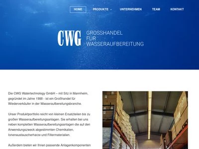 Website von CWG Watertechnology GmbH