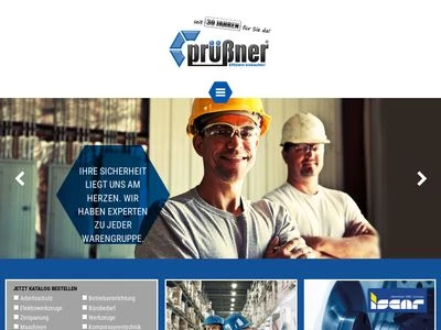 Website von Prüßner Werkzeuge, Maschinen, Industriebedarf, Handel GmbH