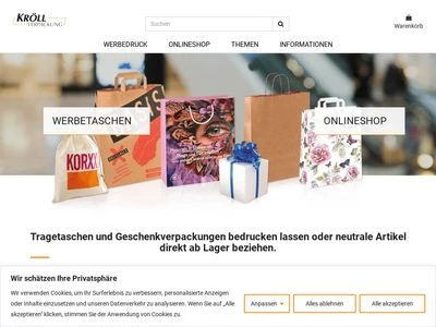Website von Kröll Verpackung GmbH