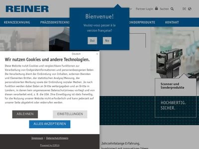 Website von Ernst Reiner GmbH & Co. KG