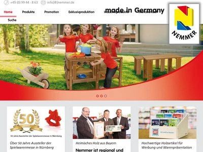 Website von NEMMER Holzspielwaren GmbH