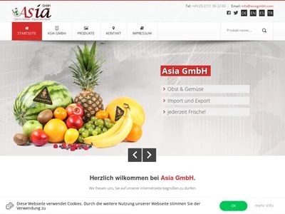 Website von Asia Import & Export GmbH