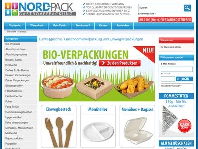 Website von NORD-PACK Gastroverpackung