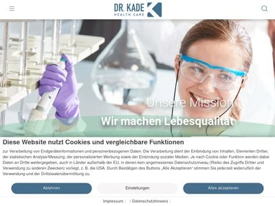 Website von DR. KADE Pharmazeutische Fabrik GmbH