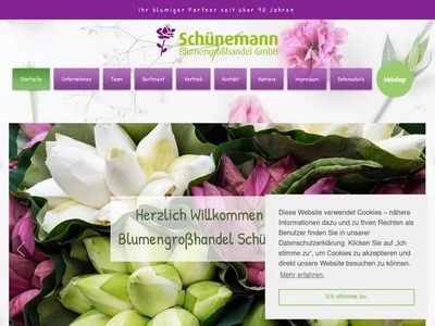 Website von Schünemann Blumengroßhandel GmbH