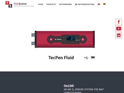 Website von TecSense GmbH