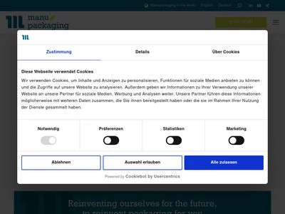 Website von Manupackaging Deutschland GmbH