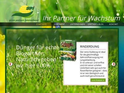 Website von gpi green partners international GmbH & Co. KG