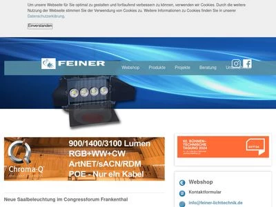 Website von FEINER LICHTTECHNIK GMBH