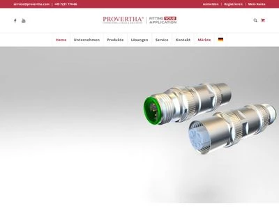 Website von PROVERTHA Connectors, Cables & Solutions GmbH