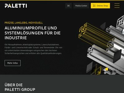 Website von Paletti Profilsysteme GmbH & Co.KG