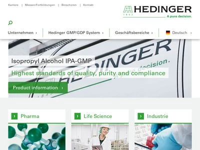 Website von Aug. Hedinger GmbH & Co. KG