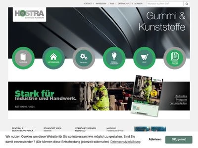 Website von HOSTRA Gummi und Kunststoffe GmbH