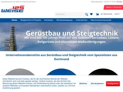 Website von C.O. Weise GmbH & Co. KG