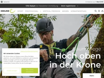 Website von Edelrid GmbH & Co. KG