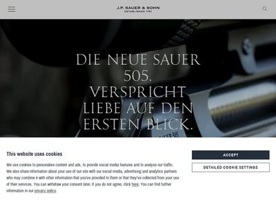 Website von J. P. Sauer & Sohn GmbH