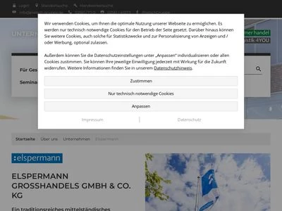 Website von Elspermann Großhandels GmbH & Co. KG