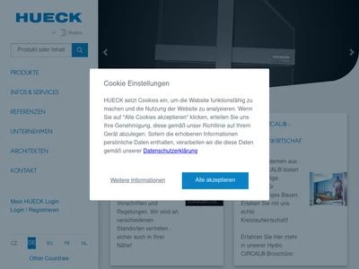 Website von HUECK System GmbH & Co. KG