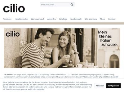 Website von cilio tisch-accessoires GmbH