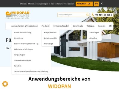Website von WIDOPAN Produkte GmbH