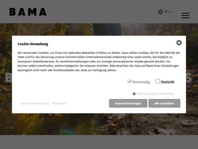 Website von BAMA GmbH