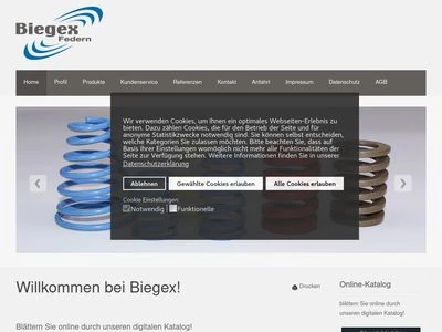 Website von Biegex Federn