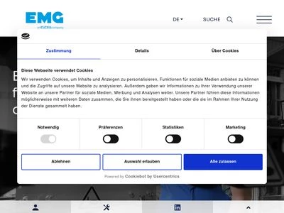 Website von EMG Automation GmbH