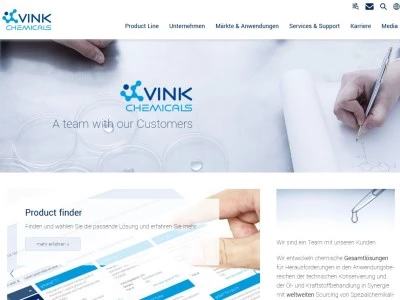 Website von Vink Chemicals GmbH & Co. KG