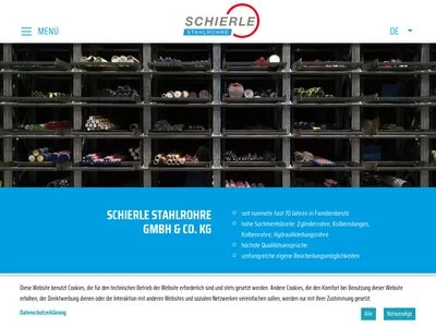Website von Schierle Stahlrohre GmbH & Co. KG