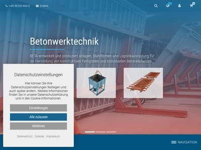 Website von BETA Maschinenbau GmbH & Co. KG