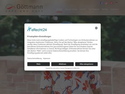Website von Göttmann caps and hats GmbH & Co. KG
