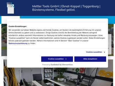 Website von Mettler Tools GmbH