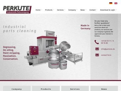 Website von PERKUTE Maschinenbau GmbH