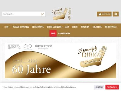 Website von Strumpf Dirks GmbH