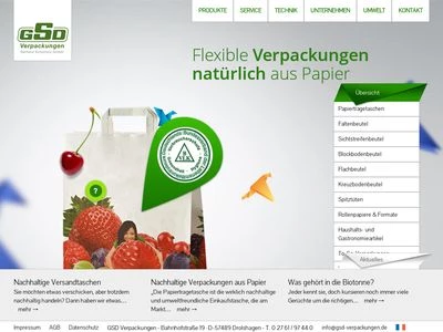Website von GSD Verpackungen Gerhard Schürholz GmbH