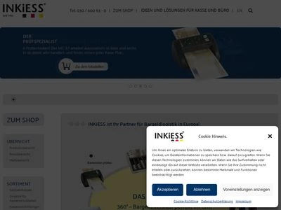 Website von INKiESS Bargeldlogistik GmbH