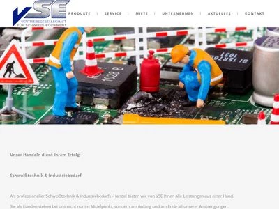 Website von VSE Vertriebsgesellschaft für Schweiss-Equipment