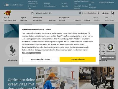 Website von A.J. Produkte für Büro- und Industriebedarf GmbH